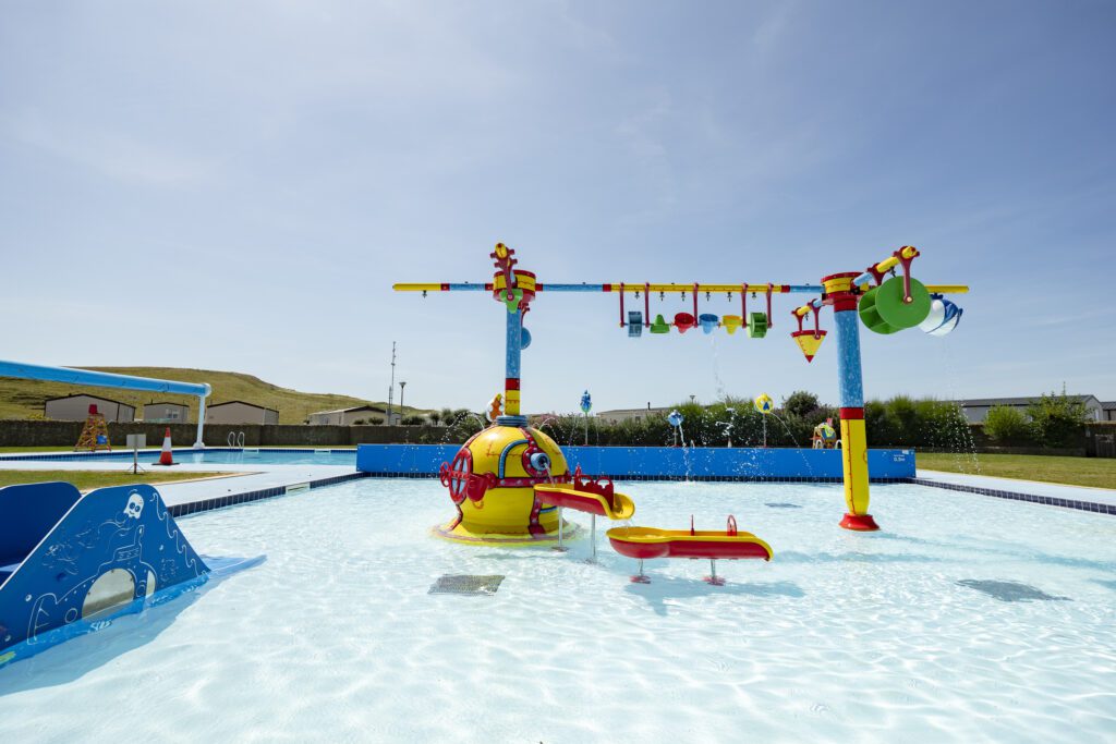 Heated outdoor and indoor pools at Dorset Campsite