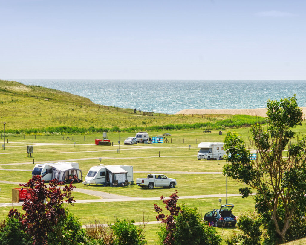 Level campsite near the coast